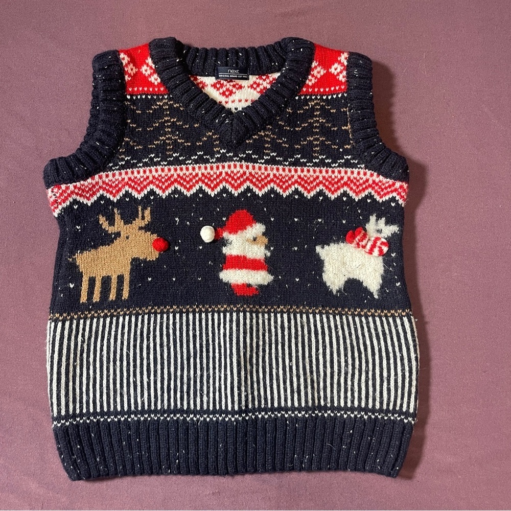 NEXT Christmas Sweater Vest - Kids Size 1.5-2 years Toddler Holiday Picture